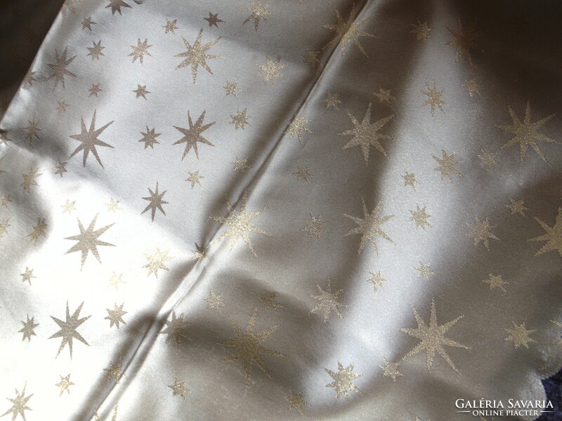 Christmas tablecloth / cream color with gold metal thread
