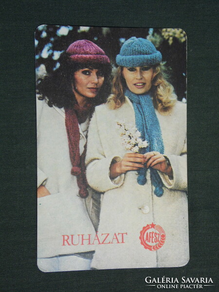 Kártyanaptár, ÁFÉSZ ruházat,divat üzletek, erotikus női modell, 1983 ,   (2)