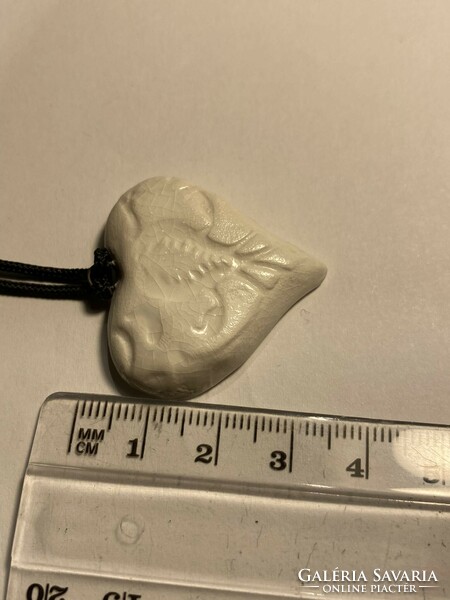 Handmade Unique Ceramic Heart Shaped Pendant (g)
