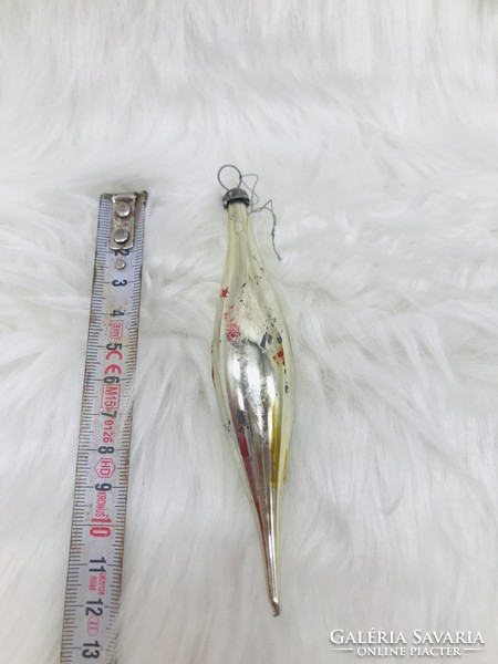 Retro glass Christmas tree decoration, icicle