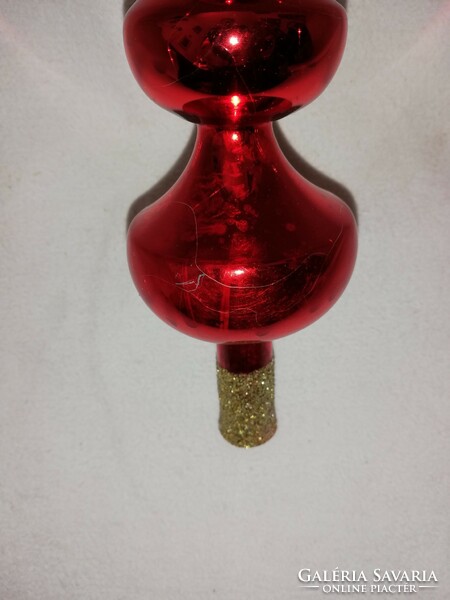 Retro üveg karácsonyfa üveg csúcsdísz