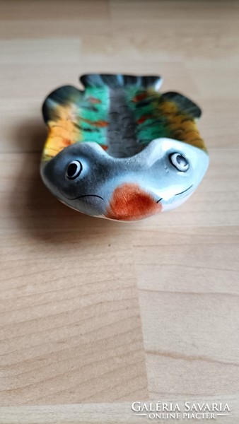 Retro Bodrogkeresztúr ceramic fish-shaped bowl