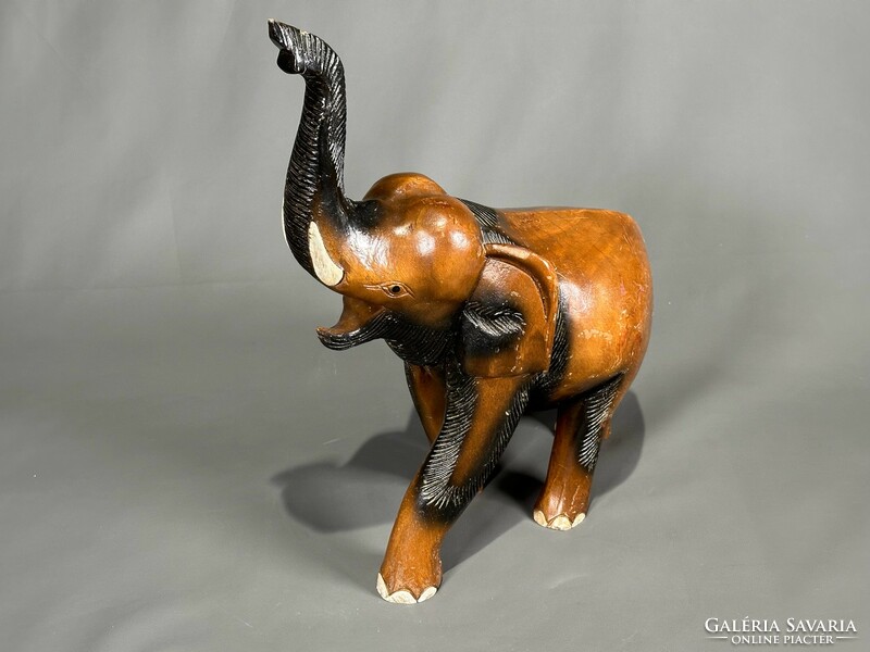 Large wooden elephant statue