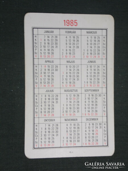 Card calendar, Mecsek ore mining company, newspaper, Pécs, miner, mining train, 1985, (2)