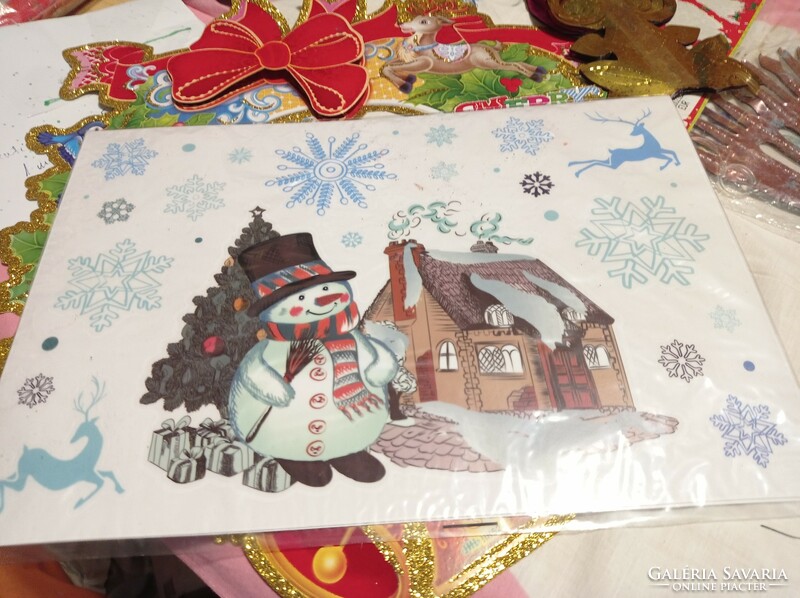 Large package of Christmas window decorations, most unopened