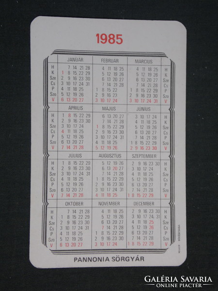 Card calendar, Pepsi soft drink, Pécs brewery, brewery, graphic designer, advertising poster, 1985, (2)
