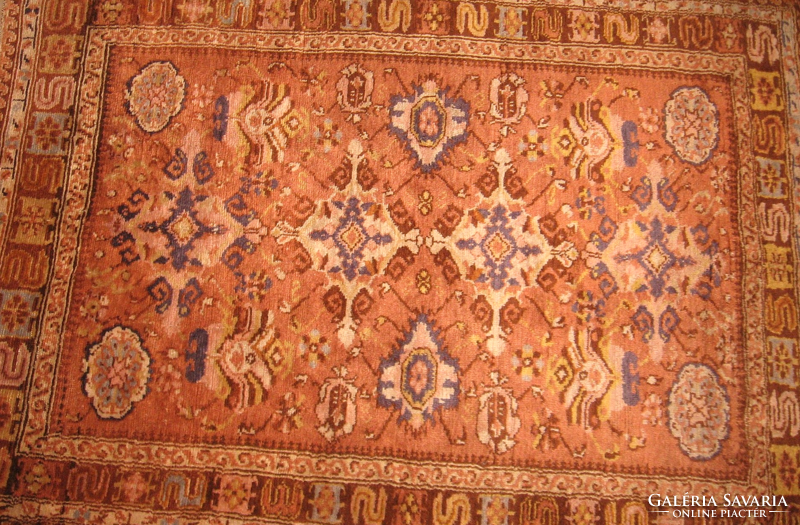 Antique hand-knotted silk luster rug