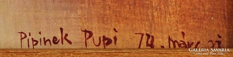 1P162 pipins with pupi mark: table flower still life 1974