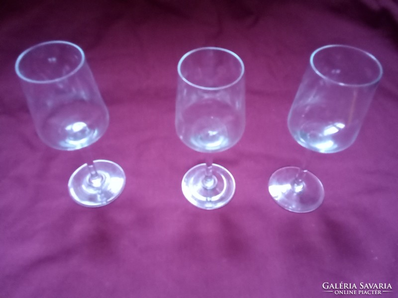 Retro old glass stemmed glass - liquor liqueur short drink alcohol glass set - 3 pcs