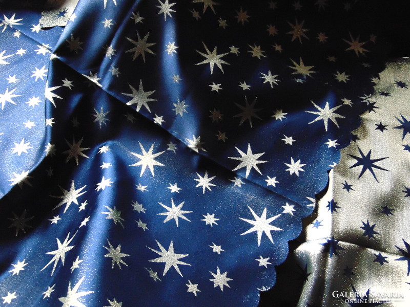 Dark blue - gold star Christmas tablecloth