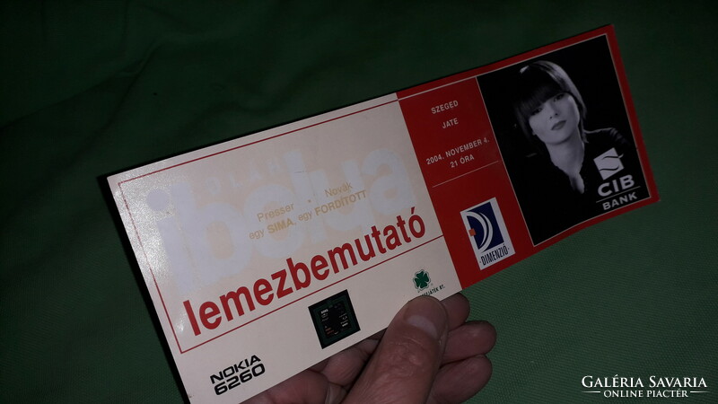 DEDIKÁLT OLÁH IBOLYA  lemezbemutató koncertjegy 2004. NOVEMBER 4. SZEGED JATE a képek szerint