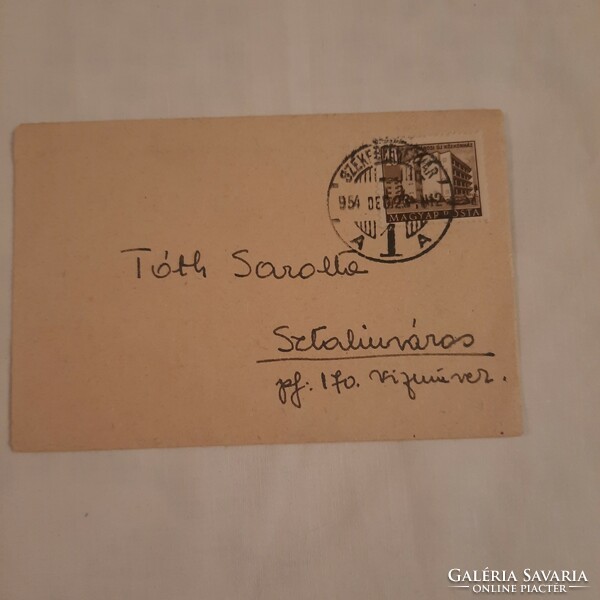 Small envelope with stamp, postmark 1954.