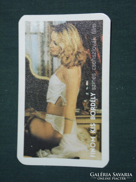 Kártyanaptár, MOKÉP mozi, Finom kis bordély, erotikus női modell, 1985 ,   (2)