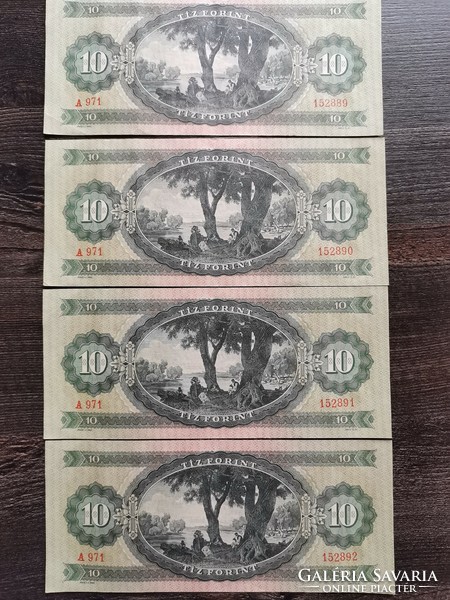 10 Forint 1962 EF 4db sorszámkövető