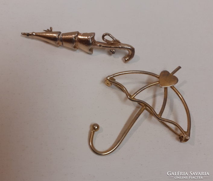 2-Pcs retro umbrella-shaped brooch pin