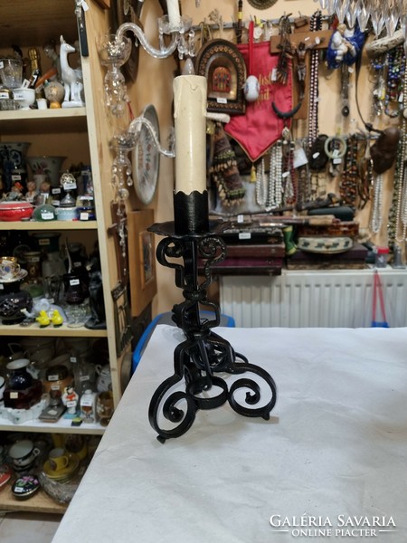 Old renovated wrought iron table lamp