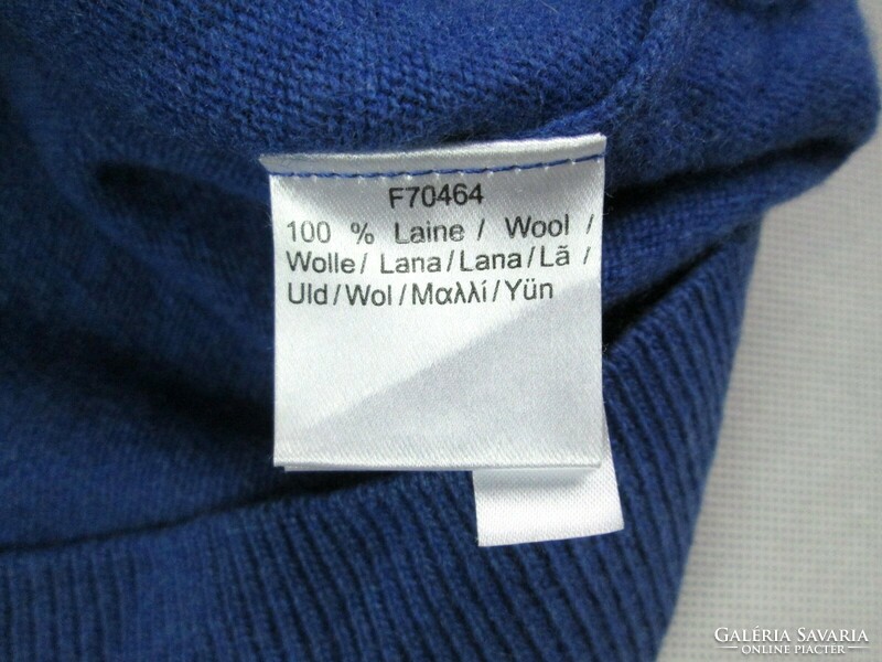 Original lacoste (s / m) elegant long-sleeved men's pastel blue wool sweater