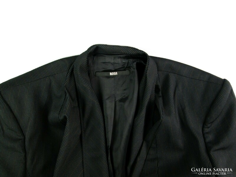 Original hugo boss (s) long sleeve black thin striped women's jacket / blazer