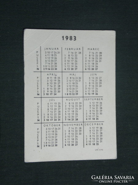 Card calendar, dělker budapest, gemer light beer, rimaszombat brewery, brewery, 1983, (2)