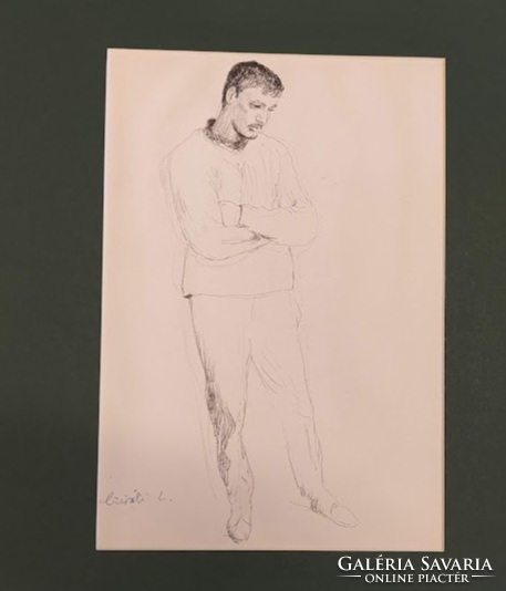 Lajos Czirák: male study hostage drawing
