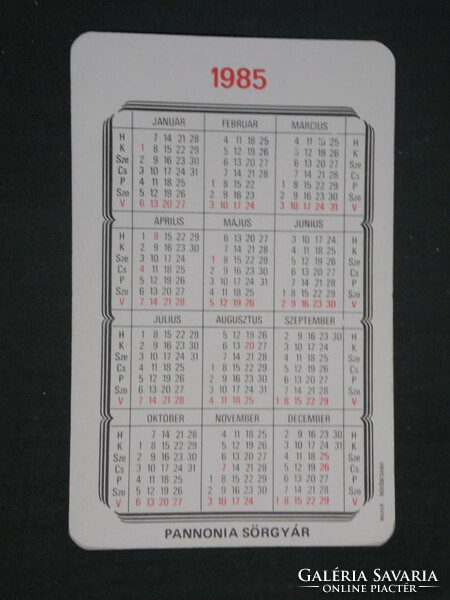 Card calendar, Pepsi soft drink, Pécs brewery, brewery, graphic designer, advertising poster, 1985, (2)