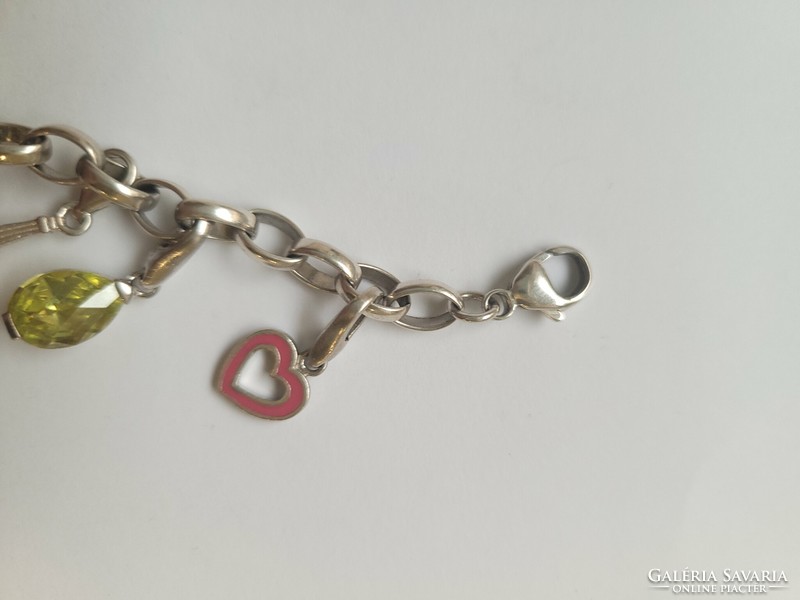 Giorgio Martello silver luck charm bracelet (heart, car, melon, high heels, Eiffel Tower, etc.)