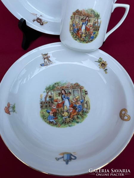 Beautiful children's set with fairy-tale characters from Czechoslovakia Jancsi and Juliska Snow White and the 7 Dwarfs