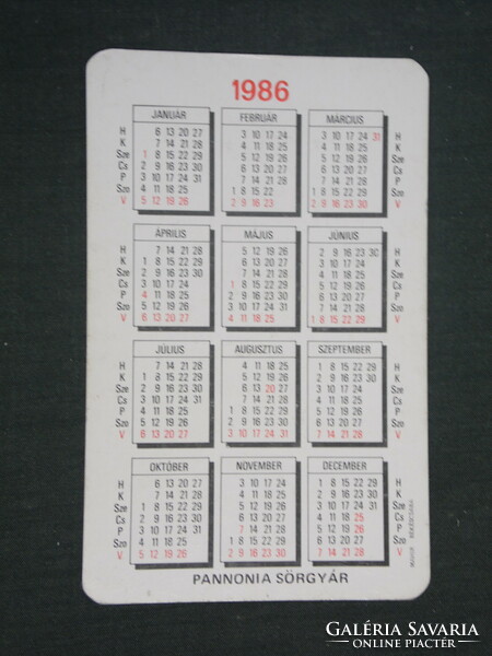 Card calendar, Pepsi soft drink, Pécs brewery, brewery, graphic artist, advertising poster, 1986, (2)