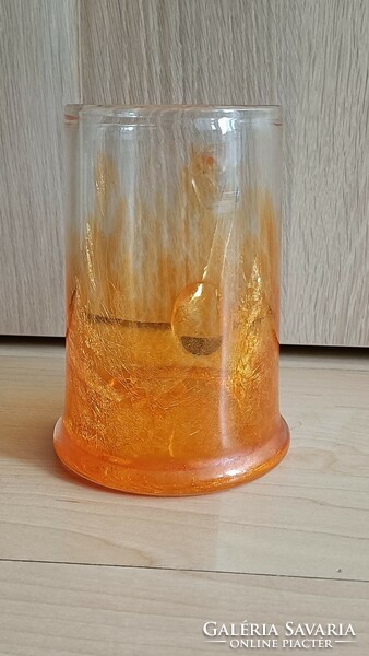 Retro veil glass jug in orange color