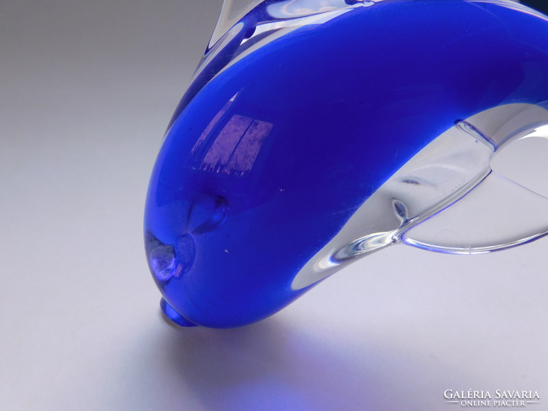 Solid glass dolphin - 14 cm