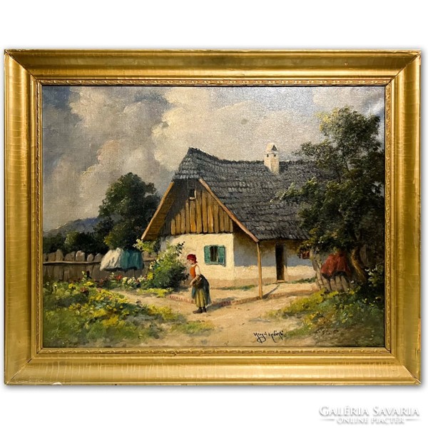 László Neogrády (1896-1962) with the village porter /we will provide an invoice for your purchase/
