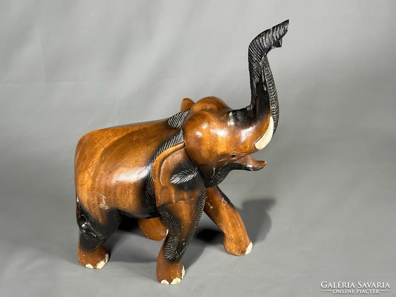 Large wooden elephant statue