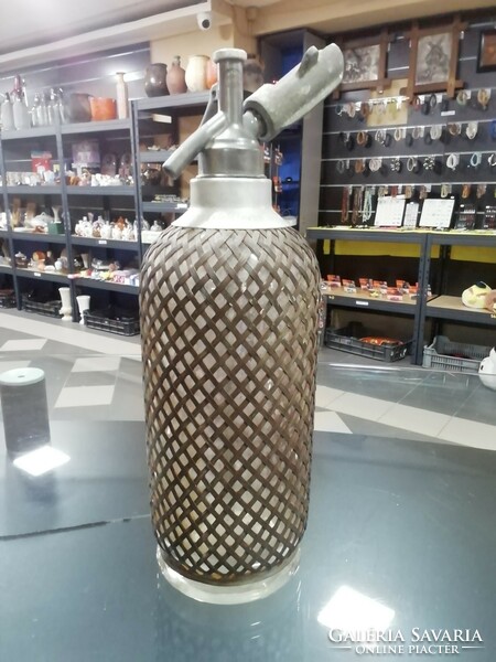 Retro metal mesh soda bottle