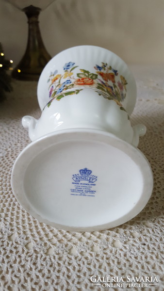 Csodás Aynsley Cottage Garden angol finomporcelán váza