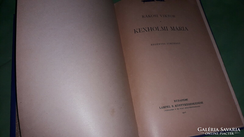 1908. Viktor Rákosi: Mária Kexholmi novel story book lights according to the pictures