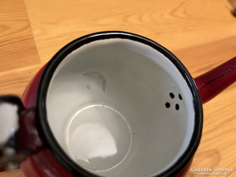 Retro red enamel coffee pot