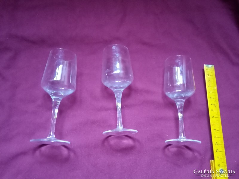 Retro old glass stemmed glass - liquor liqueur short drink alcohol glass set - 3 pcs