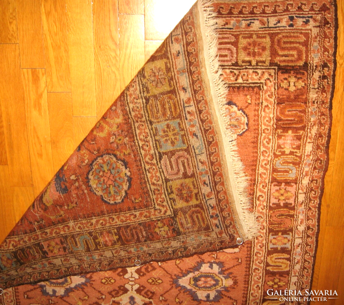 Antique hand-knotted silk luster rug