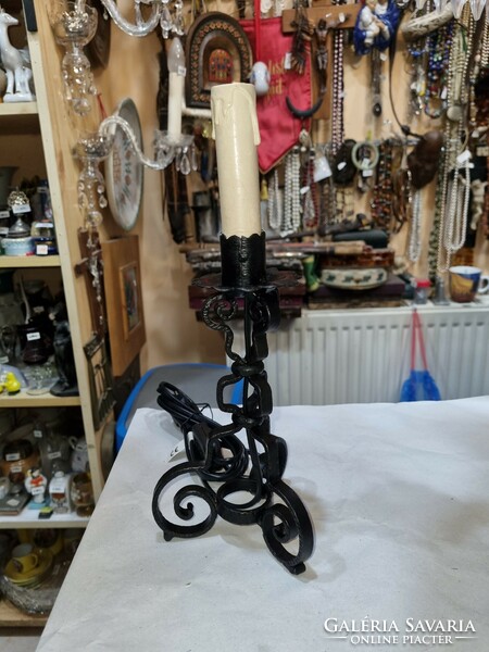 Old renovated wrought iron table lamp