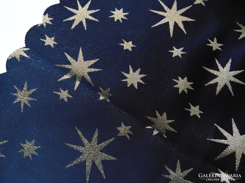 Dark blue - gold star Christmas tablecloth