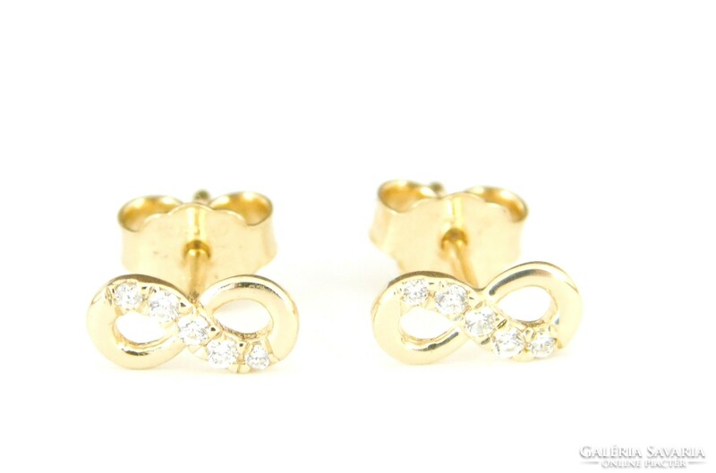 Brill infinity 14k gold infinity earrings with diamonds