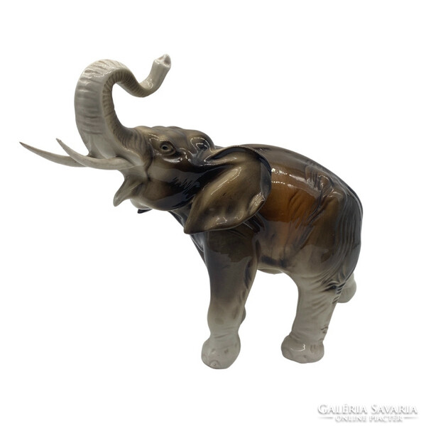 Royal dux elephant porcelain with tusk m00644