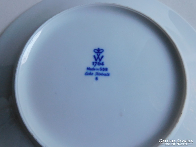 Wallendorfi kobalttal festett tányér - vitorlások - 20 cm