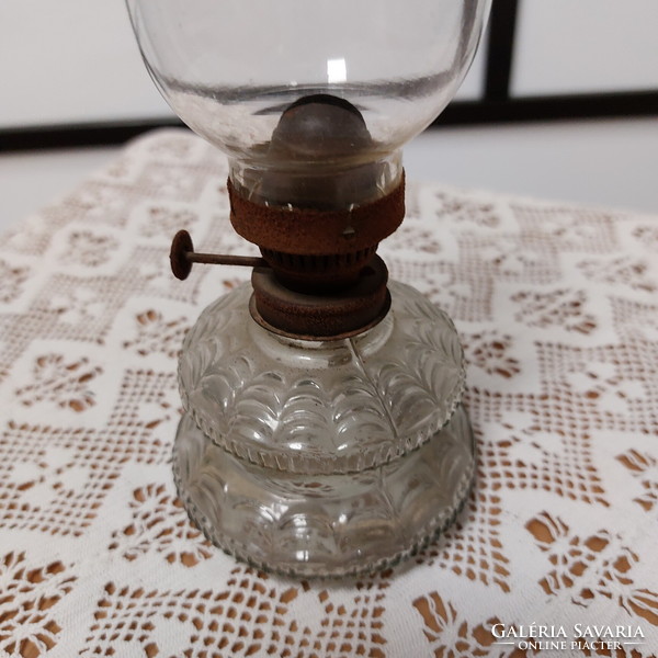 Kerosene lamp, wall lamp, peasant lamp with glass, glass cylinder