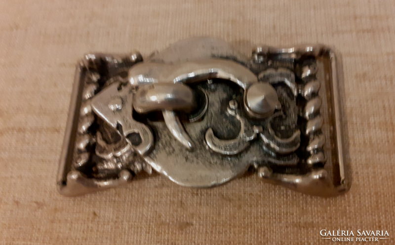 Silver-plated dress belt buckle