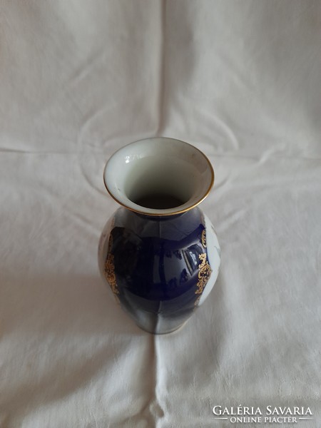 Lindner kueps Bavarian cobalt porcelain vase