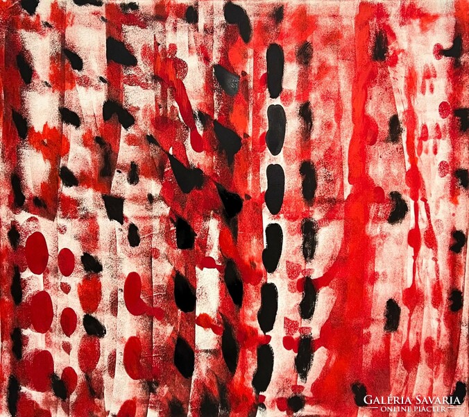 Unknown painter: red curtain (oil on canvas) 80 x 90 cm /invoice provided/