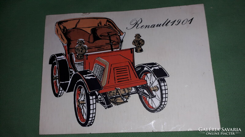 Retro 1970s postcard size sticker sheet oldtimer car Renault 1901 as shown in the pictures