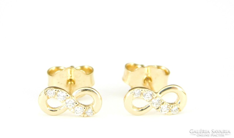 Brill infinity 14k gold infinity earrings with diamonds