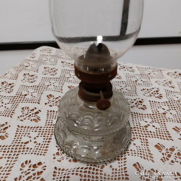 Kerosene lamp, wall lamp, peasant lamp with glass, glass cylinder